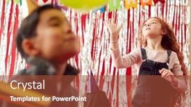  Presentation with children birthday - Presentation theme consisting of group-of-children-celebrating background and a red colored foreground