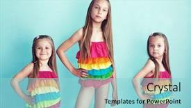  Presentation with aqua - Presentation design enhanced with dressed in same fashion swimsuit background and a light blue colored foreground