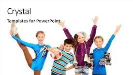  Presentation with sports children - Beautiful PPT layouts featuring group of children fond backdrop and a white colored foreground