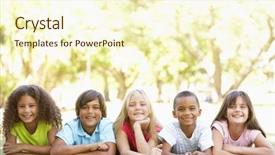  Presentation with children grow - Audience pleasing presentation theme consisting of group of children lying backdrop and a cream colored foreground