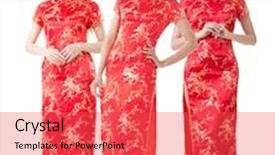  Presentation with chinese traditional - Beautiful theme featuring group-of-chinese-women-dress backdrop and a red colored foreground