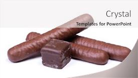  Presentation with white chocolate - PPT theme having group-of-chocolate-sweets-isolated background and a white colored foreground