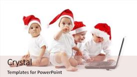  Presentation with babies - Audience pleasing presentation consisting of group of christmas babies playing backdrop and a lemonade colored foreground