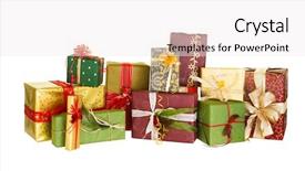  Presentation with group of children in christmas - Presentation theme having group of christmas presents nicely background and a white colored foreground