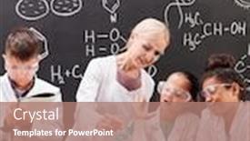  Presentation with chemical experiment - Amazing slides having group-of-clever-students backdrop and a coral colored foreground