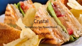  Presentation with cucumbers - Beautiful presentation theme featuring group of club sandwiches backdrop and a yellow colored foreground