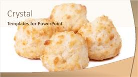  Presentation with coconut - Slide set with group-of-coconut-cookies-isolated background and a cream colored foreground