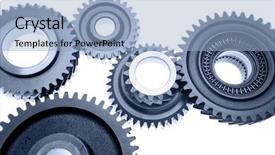  Presentation with together - Theme featuring group-of-cogwheels-binding-together background and a light blue colored foreground