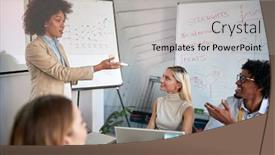  Presentation with planning - PPT layouts having group-of-colleagues-at-meeting background and a light gray colored foreground