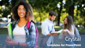  Presentation with college students - Slide set enhanced with group-of-college-students background and a ocean colored foreground