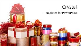  Presentation with group of wildlife crocodile isolated - Colorful PPT layouts enhanced with group of color gift box backdrop and a white colored foreground