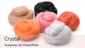  Presentation with wool - Cool new theme with group of color needle felting backdrop and a lemonade colored foreground
