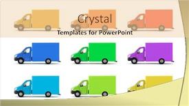  Presentation with trucks - PPT theme enhanced with group-of-colorful-cargo-delivery background and a lemonade colored foreground
