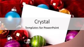  Presentation with christmas silver blue turquoise baubles - Colorful theme enhanced with group of colorful christmas baubles backdrop and a white colored foreground