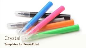  Presentation with colorful - Presentation theme featuring group-of-colorful-felt-tip background and a cream colored foreground