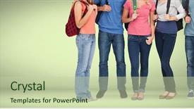  Presentation with color full - Amazing slide deck having group of colorful student backdrop and a mint green colored foreground