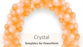  Presentation with birthday celebration - Amazing PPT theme having group-of-colour-helium-balloons backdrop and a lemonade colored foreground