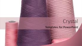  Presentation with weaving textile - Slide deck featuring group-of-cones-and-spools background and a coral colored foreground