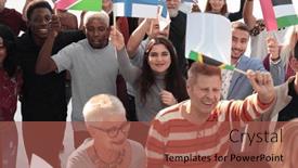  Presentation with national - PPT theme enhanced with group-of-confident-people background and a red colored foreground