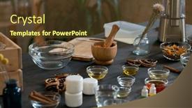  Presentation with making soap - Presentation design having group-of-containers-of-various background and a tawny brown colored foreground