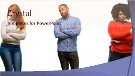  Presentation with angry people - Beautiful PPT theme featuring group of cool people woman backdrop and a lemonade colored foreground