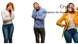  Presentation with cool - Colorful slide set enhanced with group of cool people woman backdrop and a lemonade colored foreground