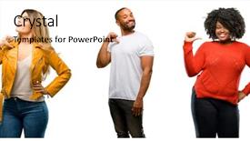  Presentation with cool - Colorful theme enhanced with group of cool people woman backdrop and a lemonade colored foreground