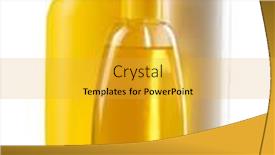  Presentation with cosmetic - Presentation theme consisting of cosmetic bottles isolated on white background and a yellow colored foreground