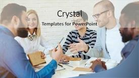  Presentation with creative thinking brain - Beautiful PPT theme featuring group of creative thinkers business backdrop and a light gray colored foreground