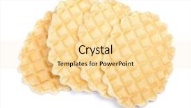  Presentation with crisp - PPT theme enhanced with group of crisp waffles isolated background and a blonde colored foreground