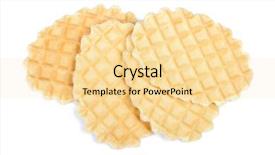  Presentation with crisp - Amazing slides having group of crisp waffles isolated backdrop and a blonde colored foreground