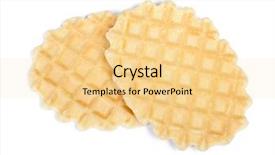  Presentation with crisp - Beautiful PPT theme featuring group of crisp waffles isolated backdrop and a blonde colored foreground