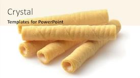  Presentation with wafer - Slides consisting of group-of-crispy-wafer-rolls background and a blonde colored foreground