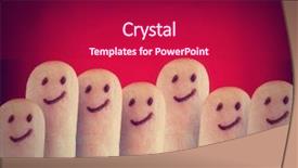  Presentation with vintage retro - PPT theme with group-of-cute-smiling-faces background and a crimson colored foreground