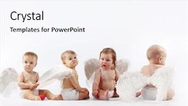  Presentation with angel baby - Presentation theme having group of cute valentine angel background and a sky blue colored foreground