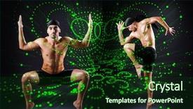  Presentation with dancing - Amazing presentation theme having group of dancer in dancing backdrop and a forest green colored foreground