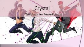  Presentation with 3d illustration abstract concept - Slide set with group of dancer in dancing background and a  colored foreground