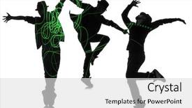  Presentation with 3d illustration abstract concept - Slides with group of dancer in dancing background and a light gray colored foreground
