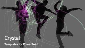  Presentation with 3d illustration abstract concept - Slide set consisting of group of dancer in dancing background and a gray colored foreground