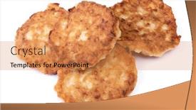  Presentation with cabbage - Presentation design with group-of-delicious-cabbage-cutlets background and a coral colored foreground