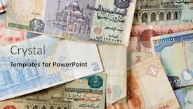  Presentation with world english arabic different languages - Presentation design having group-of-different-banknotes background and a soft green colored foreground