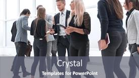  Presentation with lobby - Presentation theme consisting of group-of-different-business-people background and a gray colored foreground