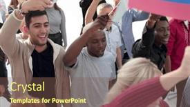  Presentation with forward - Theme featuring group-of-different-people background and a violet colored foreground