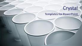  Presentation with recycle plastic - Audience pleasing PPT layouts consisting of group of disposable plastic cup backdrop and a sky blue colored foreground