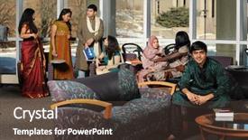  Presentation with diverse students - Audience pleasing presentation theme consisting of group of diverse college students wearing their traditional attire in the university campus backdrop and a tawny brown colored foreground