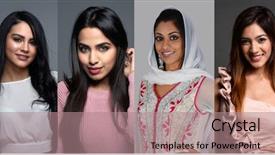  Presentation with diverse women - Presentation theme consisting of group of diverse indian women background and a coral colored foreground