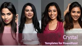  Presentation with diverse women - Presentation design with group of diverse indian women background and a  colored foreground