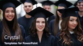  Presentation with diverse students - Theme with group-of-diverse-international-graduating background and a wine colored foreground
