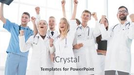  Presentation with diverse medical - Slide set featuring group-of-diverse-medical-employees background and a white colored foreground