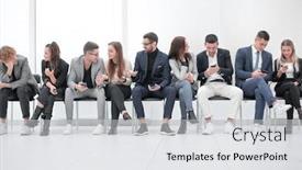  Presentation with diverse business people - Colorful slide deck enhanced with group-of-diverse-young-business backdrop and a light gray colored foreground